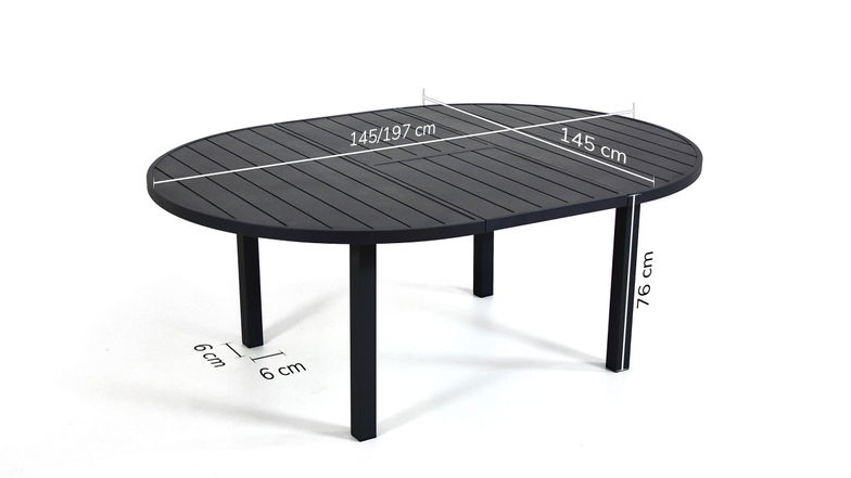 Tavolo da pranzo allungabile 145/197 cm, rotondo (bianco)