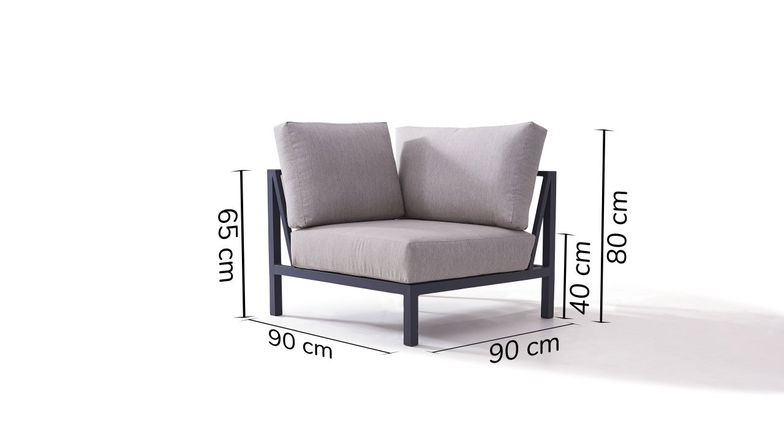 Plaza Elemento angolare centrale 90 cm - antracite