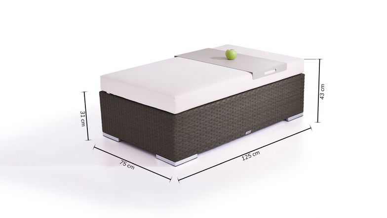 Pouf Cubo 125 cm (bianco)
