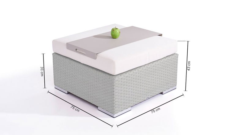 Pouf a Cubo 75 cm (grigio)