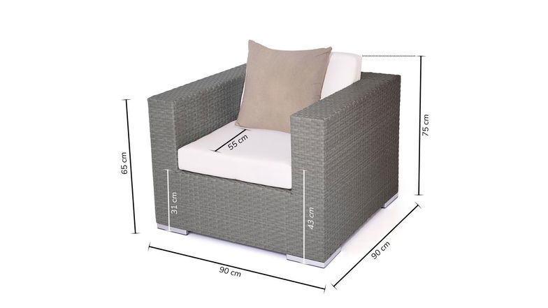 Poltrona Cube 90 cm (bianca)