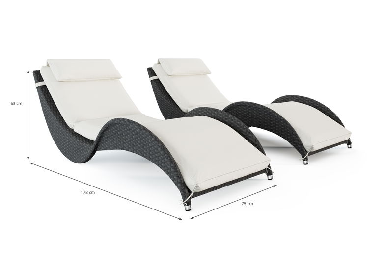 Set compatto Wave lettino prendisole